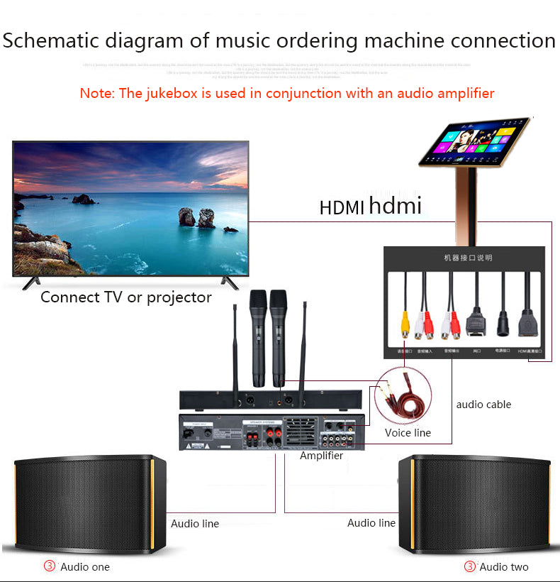 Home entertainment karaoke 22 inch set karaoke home touch screen 2024 new KTV music ordering machine all-in-one machine