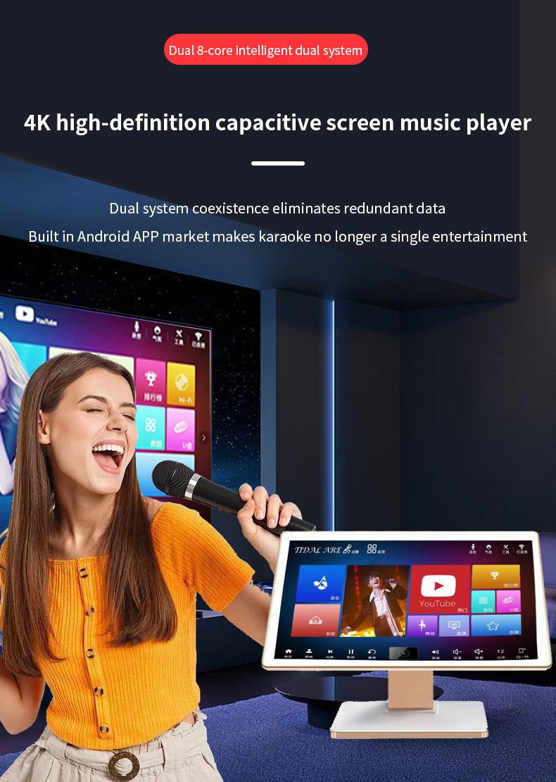 Home entertainment 19.5-inch ktv set karaoke machine home all-in-one machine 2024 new jukebox karaoke